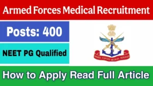 Army AFMS Medical Officer Recruitment 2025