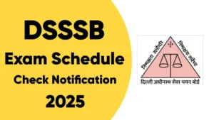 DSSSB Exam Schedule 2025 Check Notification