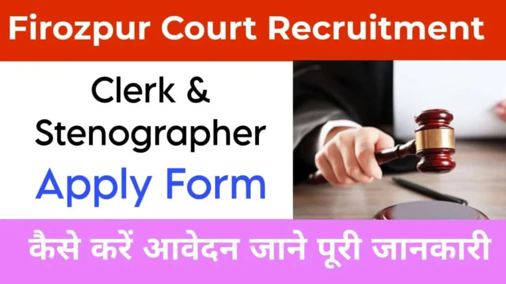 Ferozepur Court Clerk & Stenographer Recruitment 2025 Apply Form