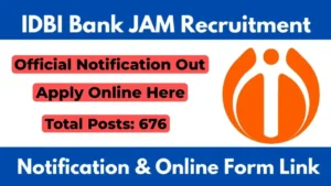 IDBI JAM Recruitment 2025 Apply Online Form